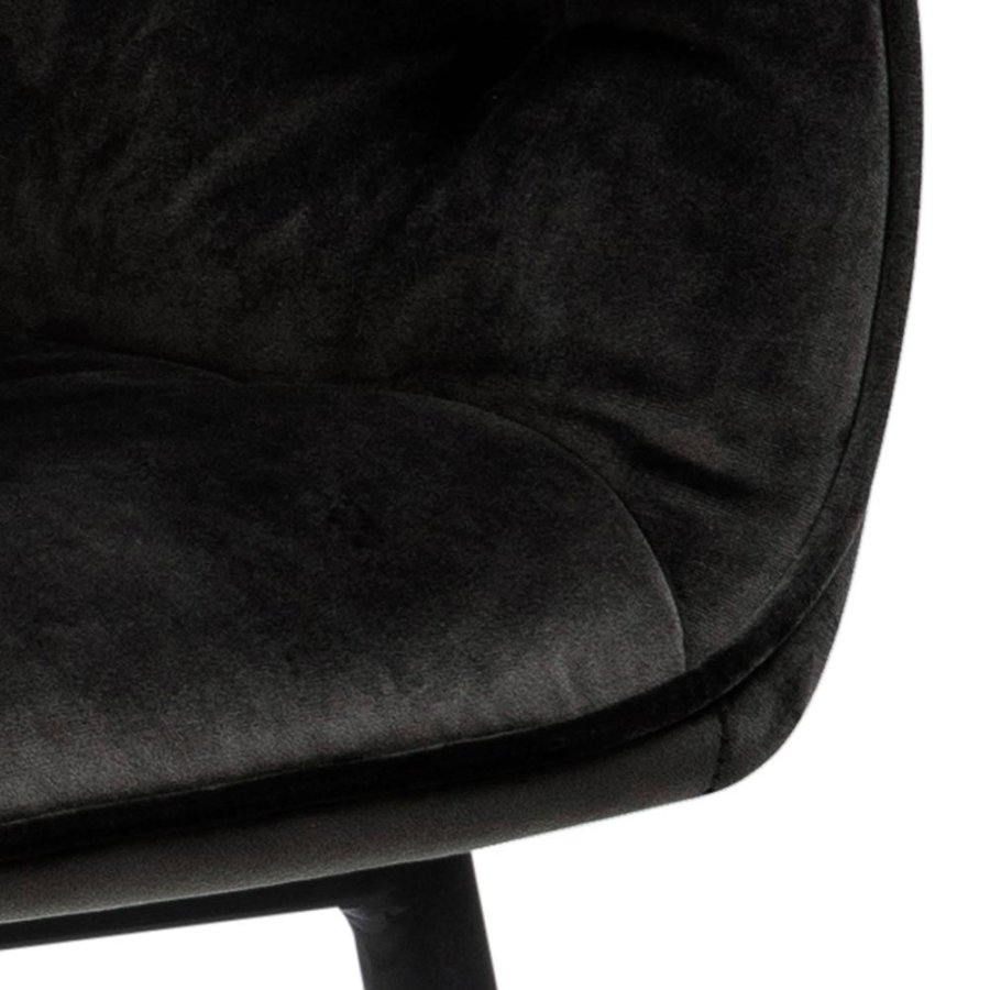 ACT NORDIC Brooke spisebordsstol, med armlener - grbrun polyester og sort metall