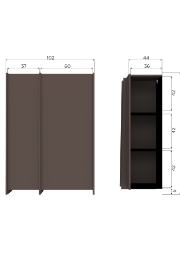 WOOOD Brock-skap med 2 d�rer, askefiner, mellombrun [Fsc]