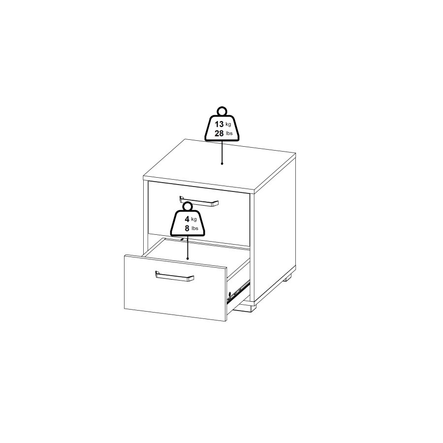 TVILUM Sofia nattbord med 2 skuffer