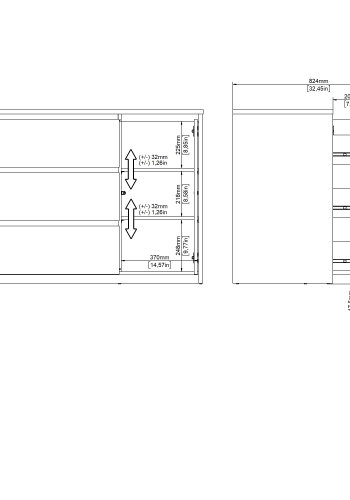TVILUM Next skjenk med 1 d�r og 3 skuffer