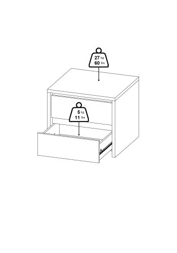 TVILUM Next nattbord med 2 skuffer