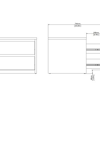 TVILUM Next nattbord med 2 skuffer