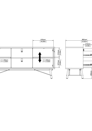 TVILUM Ry skjenk 2 d�rer + 2 skuffer - Parcel