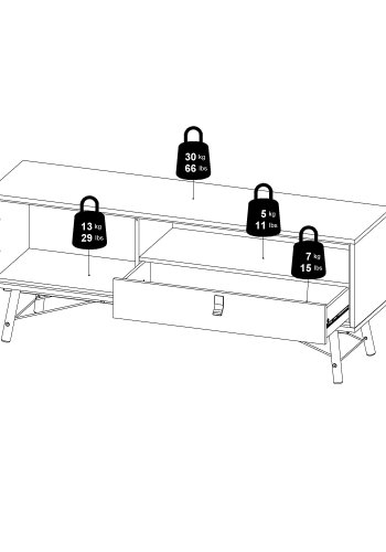 TVILUM Ry TV-m�bel 1 d�r + 1 skuffe - Parcel