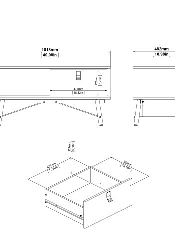 TVILUM Ry soffbord med 1 l�da - Parcel