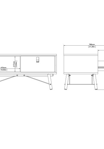 TVILUM Ry soffbord med 1 l�da - Parcel