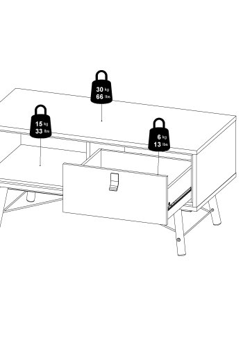 TVILUM Ry soffbord med 1 l�da - Parcel