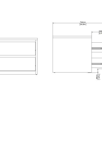 TVILUM Next Nattbord 2 skuffer - Pakke