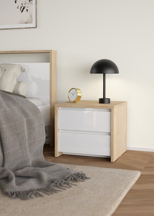 TVILUM Next Nattbord 2 skuffer - Pakke