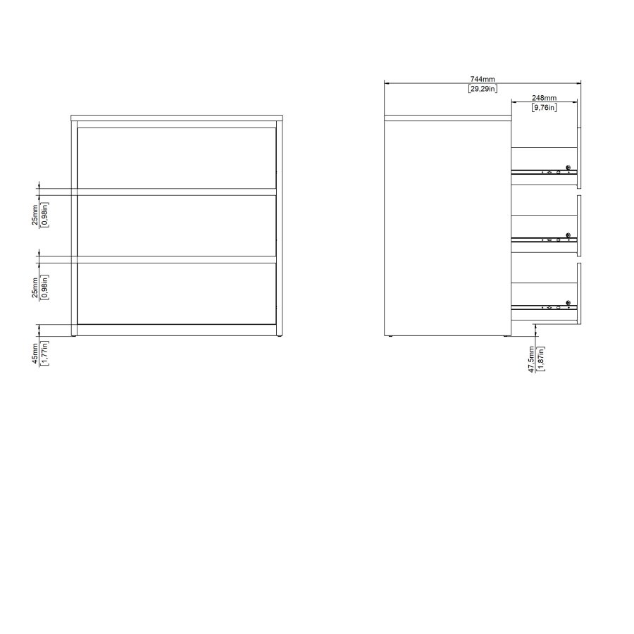 TVILUM Next Byr� med 3 l�dor - Parcel