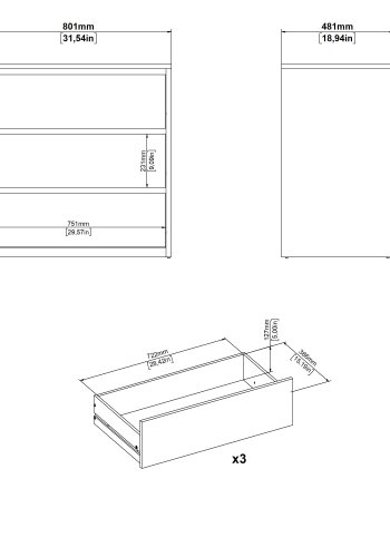 TVILUM Next Byr� med 3 l�dor - Parcel