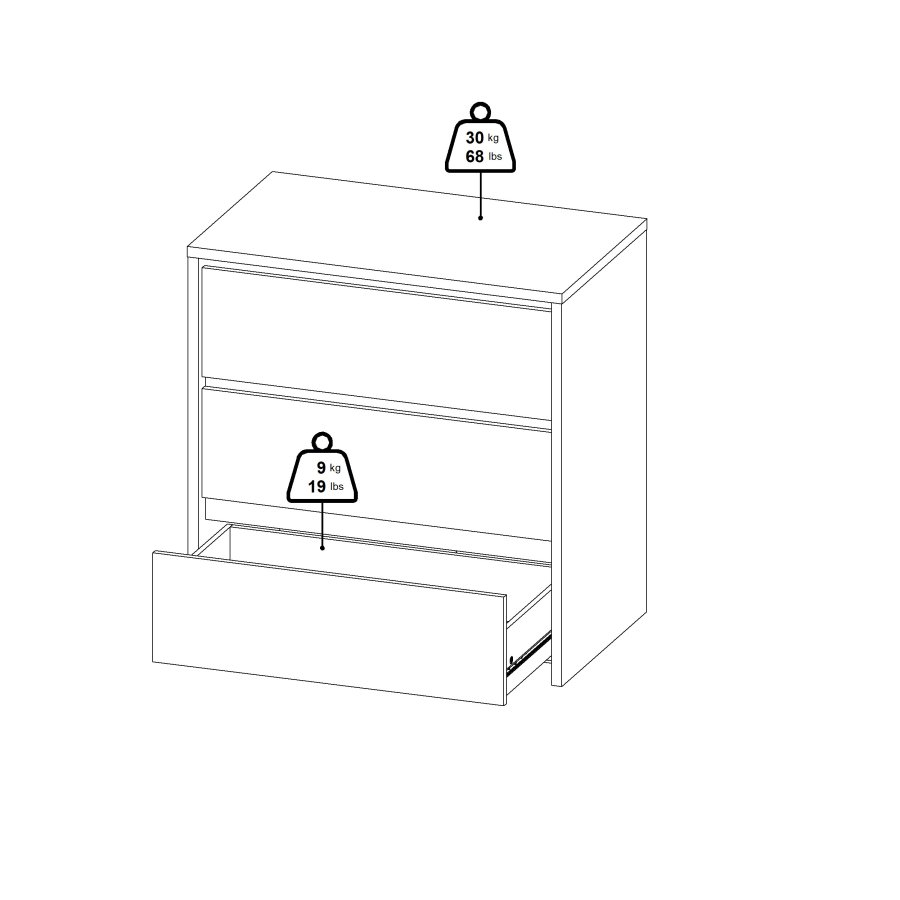 TVILUM Next Byr� med 3 l�dor - Parcel