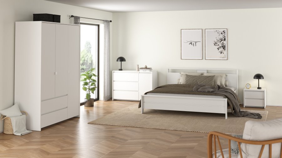 TVILUM Next Garderob med 3 d&ouml;rrar och 2 l�dor - Paket