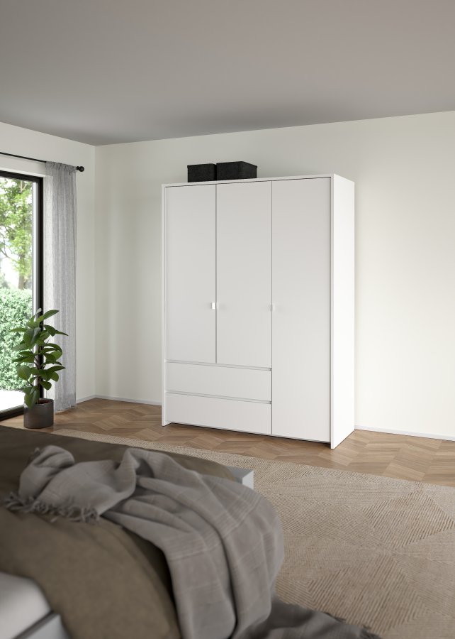 TVILUM Next Garderob med 3 d&ouml;rrar och 2 l�dor - Paket