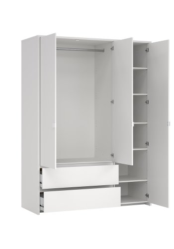 TVILUM Next Garderob med 3 d&ouml;rrar och 2 l�dor - Paket