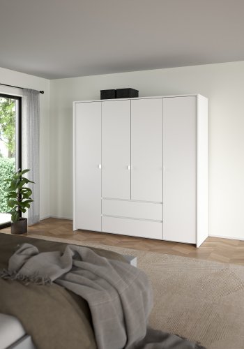 TVILUM Next Garderob med 4 d�rrar och 2 l�dor - Paket