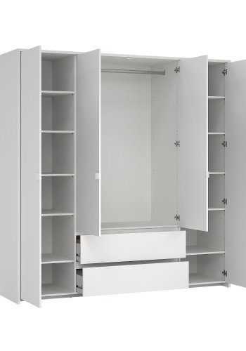 TVILUM Next Garderob med 4 d&ouml;rrar och 2 l�dor - Paket