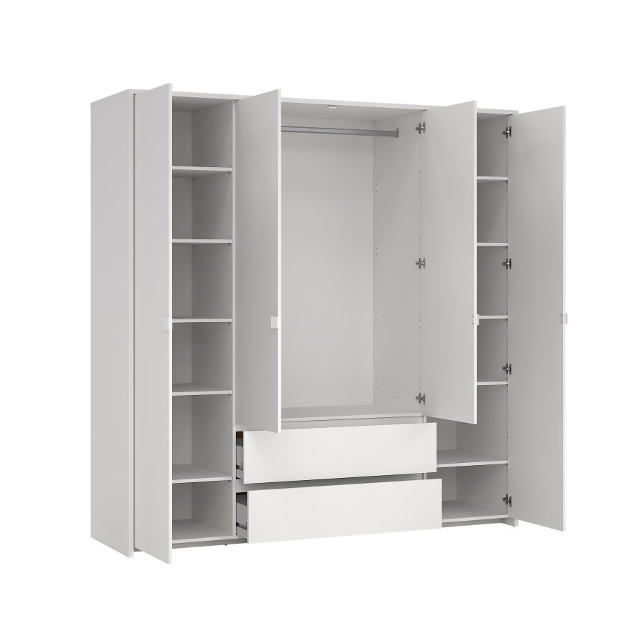 TVILUM Next Garderob med 4 d&ouml;rrar och 2 l�dor - Paket