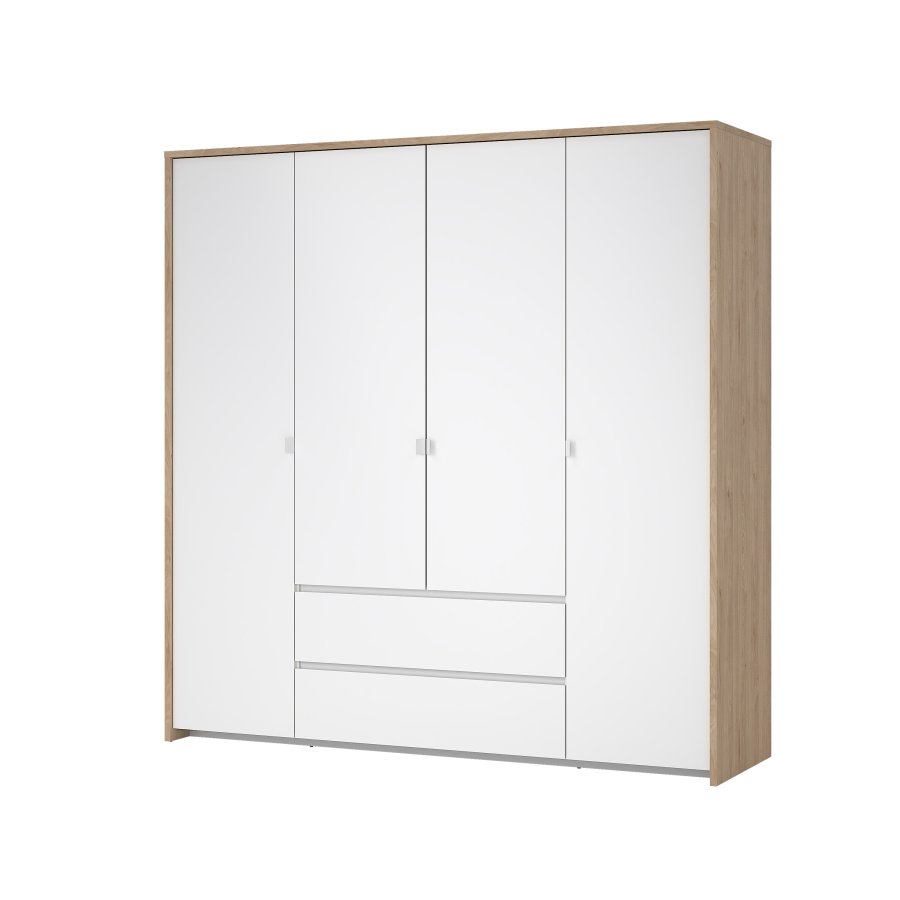 TVILUM Next Garderob med 4 d&ouml;rrar och 2 l�dor - Paket