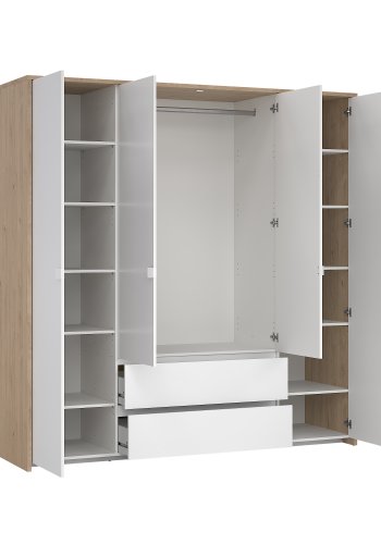 TVILUM Next Garderob med 4 d&ouml;rrar och 2 l�dor - Paket