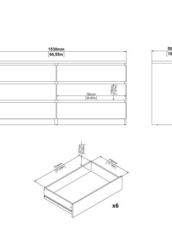 TVILUM Naia Dubbelbyr� med 6 l�dor - Parcel