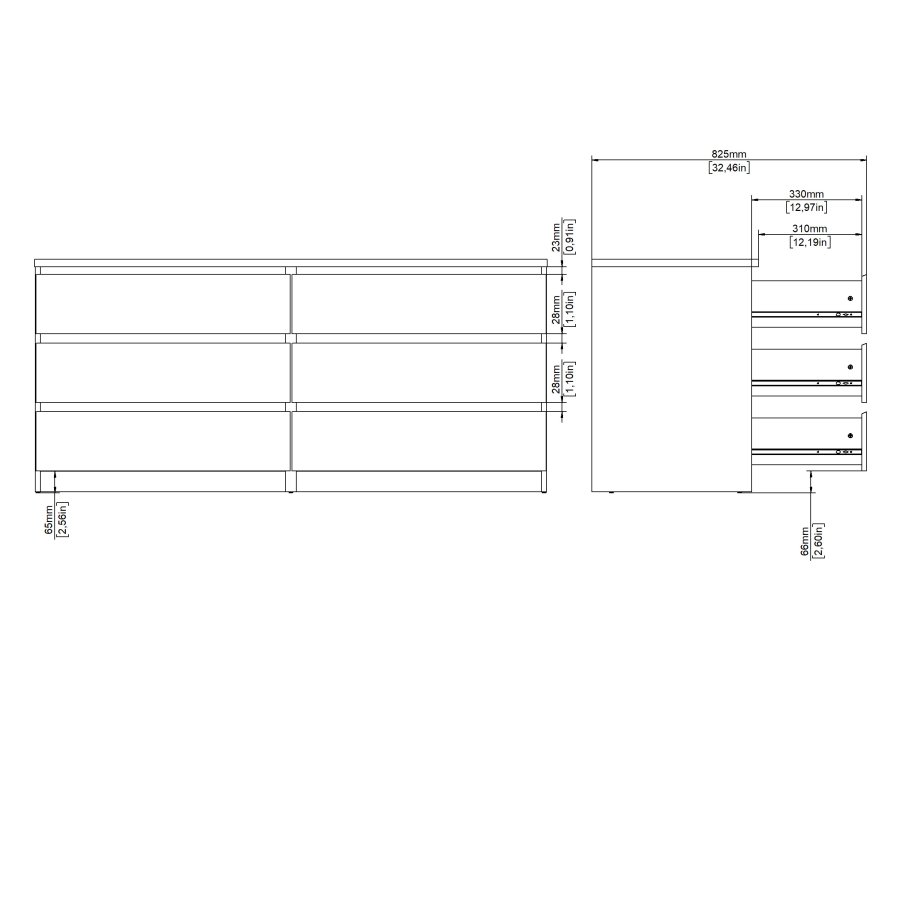 TVILUM Naia Dubbelbyr� med 6 l�dor - Parcel