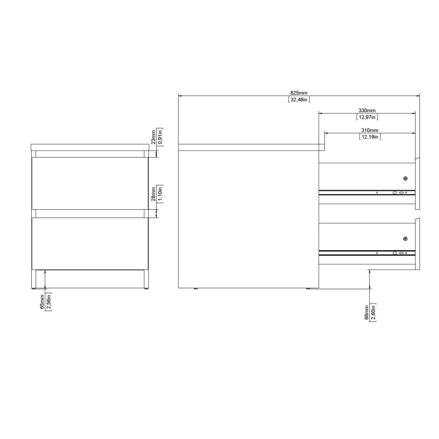 TVILUM Naia Nattduksbord med 2 l�dor - Paket