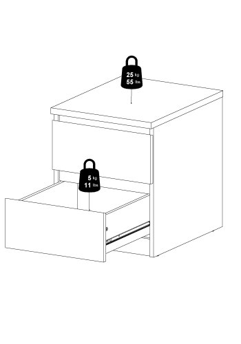TVILUM Naia Nattduksbord med 2 l�dor - Paket
