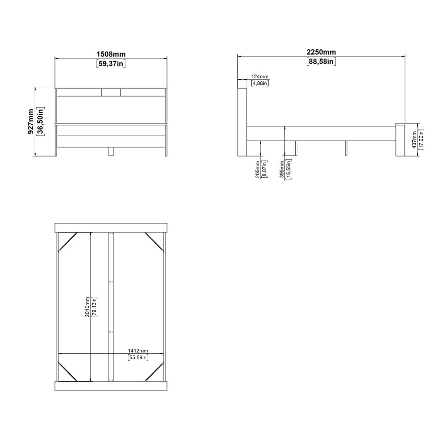 TVILUM Neste seng 140x200 - Pakke