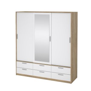 TVILUM Line Garderob med 3 d&ouml;rrar + 6 l�dor - Paket