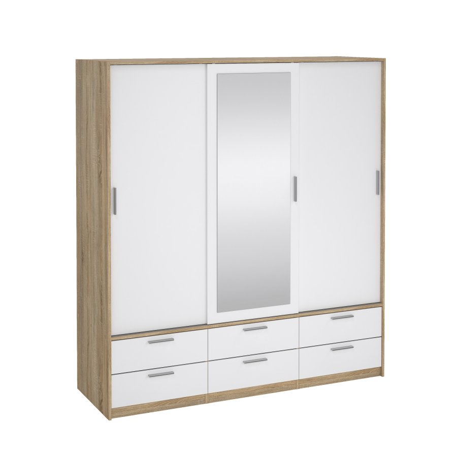 TVILUM Line Garderob med 3 d&ouml;rrar + 6 l�dor - Paket