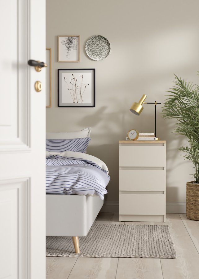 TVILUM Naia Nattduksbord med 3 l�dor - Paket