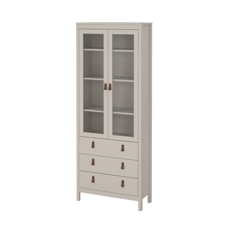 TVILUM Madrid porcel�nsskab 2 d�re med glas + 3 skuffer - Parcel