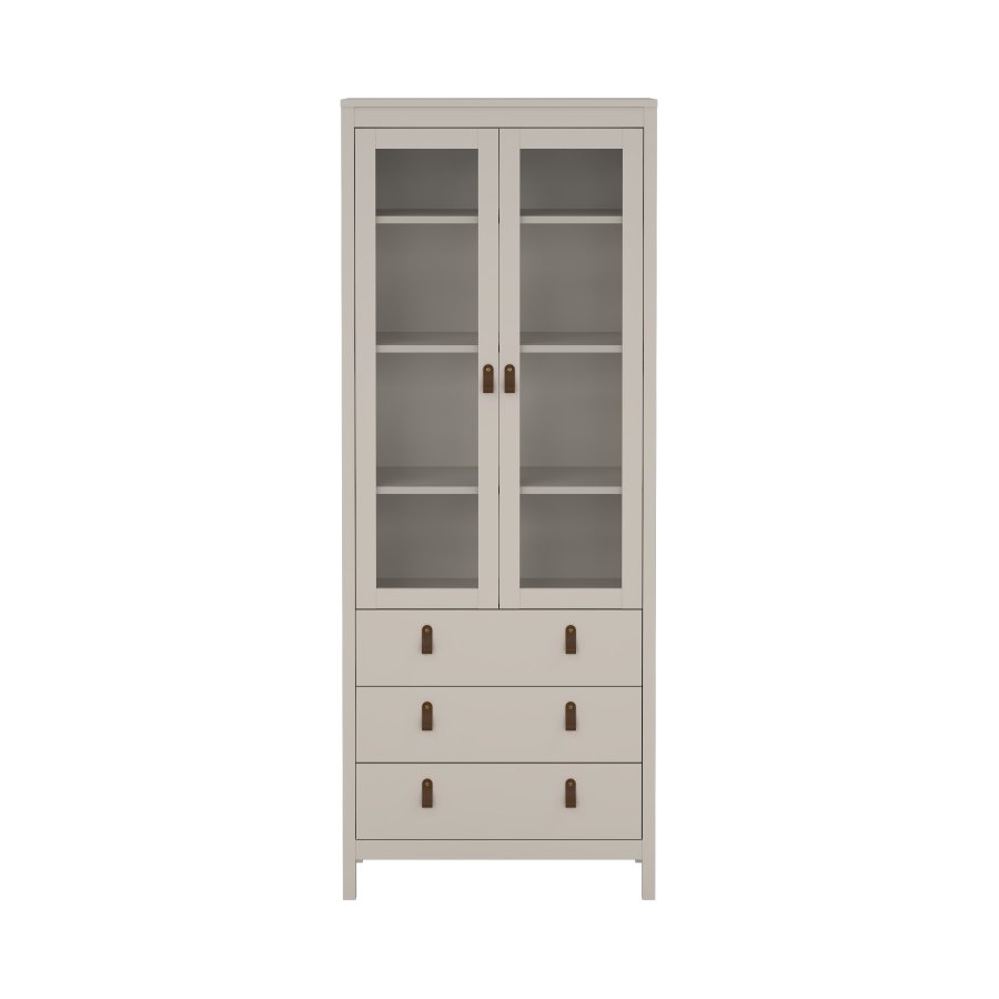 TVILUM Madrid porcel�nsskab 2 d�re med glas + 3 skuffer - Parcel