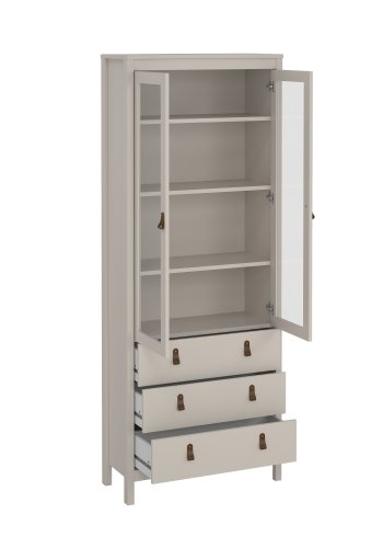 TVILUM Madrid porcel�nsskab 2 d�re med glas + 3 skuffer - Parcel