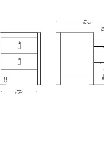 TVILUM Madrid Nattduksbord 2 l�dor - Paket