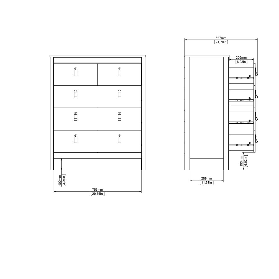 TVILUM Madrid Byr� 3+2 - Paket