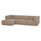 WOOOD Manu Chaiselong Sofa venstre Teddy Taupe [Fsc]