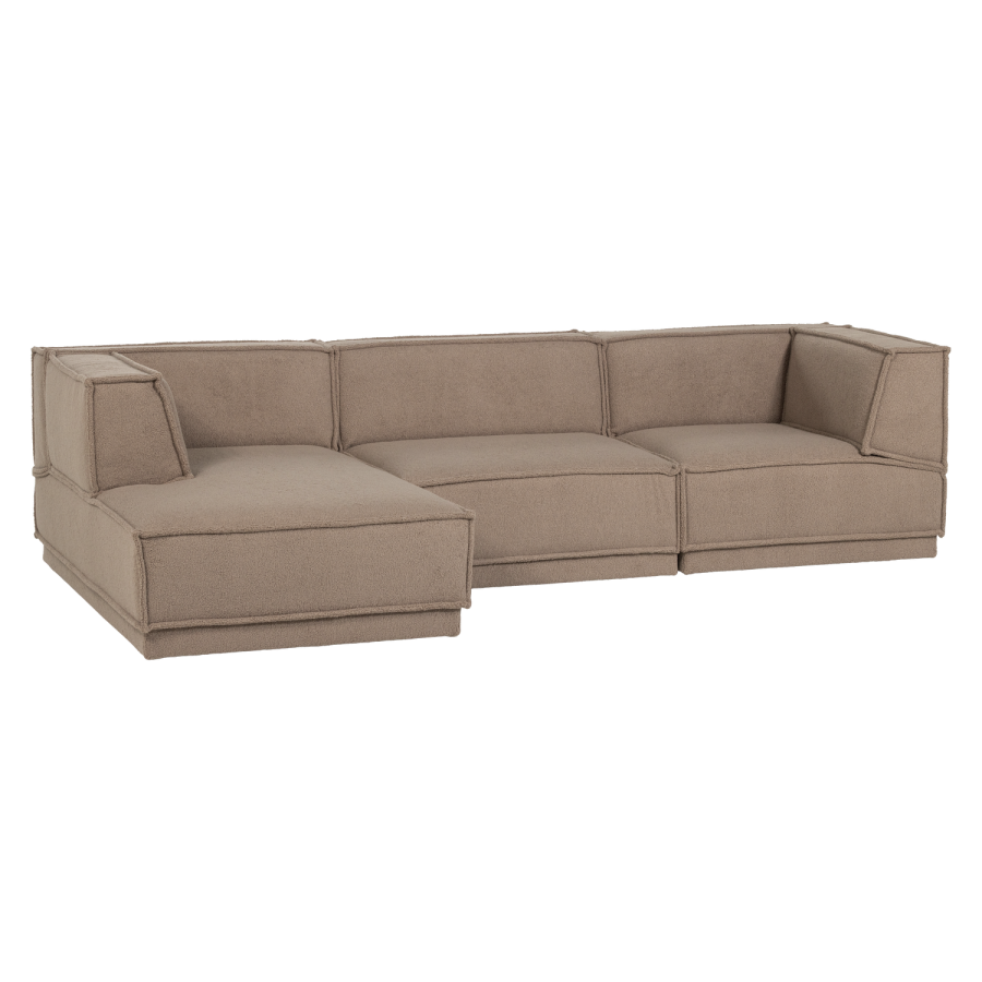 WOOOD Manu Chaiselong Sofa venstre Teddy Taupe [Fsc]