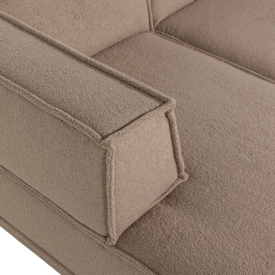 WOOOD Manu Chaiselong Sofa venstre Teddy Taupe [Fsc]