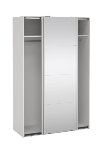 TVILUM Bergamo Garderob med 2 skjutd&ouml;rrar och spegel 140 x 220 cm - Paket