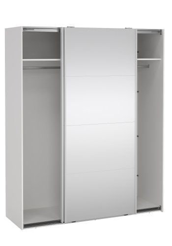 TVILUM Bergamo Garderob med 2 skjutd&ouml;rrar och spegel 180 x 220 cm - Paket