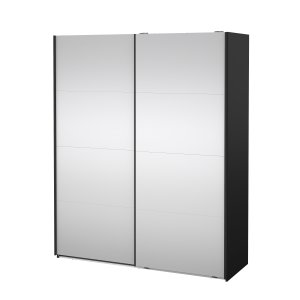 TVILUM Bergamo Garderob med 2 skjutd&ouml;rrar och spegel 180 x 220 cm - Paket