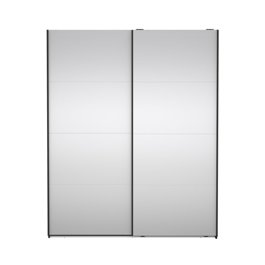 TVILUM Bergamo Garderob med 2 skjutd&ouml;rrar och spegel 180 x 220 cm - Paket