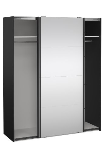 TVILUM Bergamo Garderob med 2 skjutd&ouml;rrar och spegel 180 x 220 cm - Paket