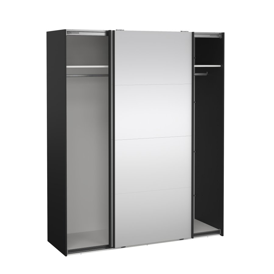 TVILUM Bergamo Garderob med 2 skjutd&ouml;rrar och spegel 180 x 220 cm - Paket