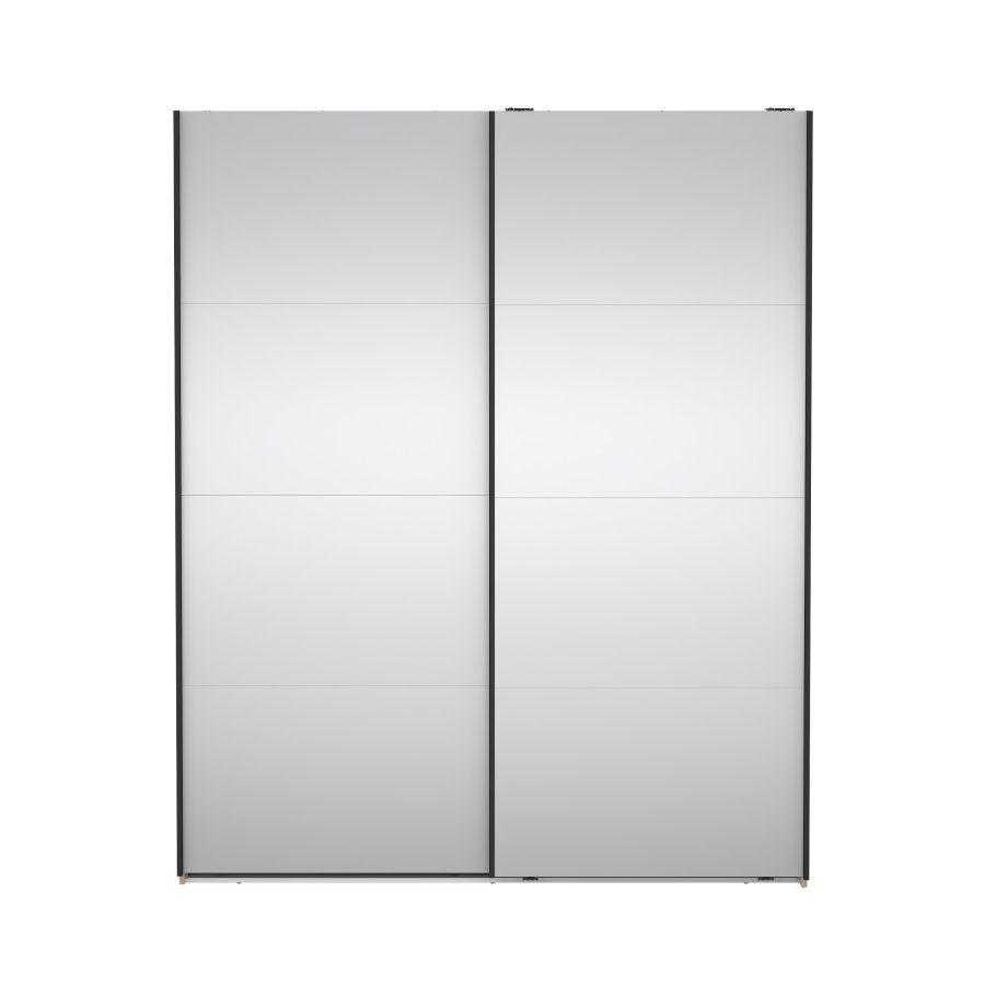 TVILUM Bergamo Garderob med 2 skjutd&ouml;rrar och spegel 180 x 220 cm - Paket