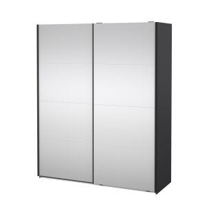 TVILUM Bergamo Garderob med 2 skjutd&ouml;rrar och spegel 180 x 220 cm - Paket