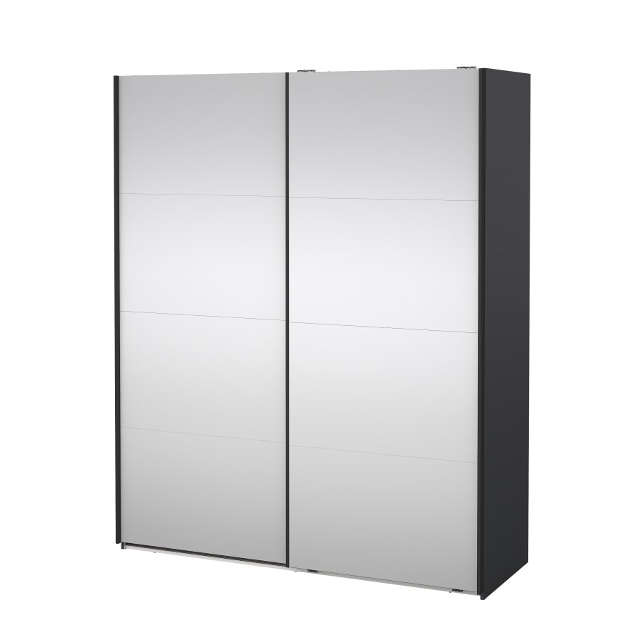 TVILUM Bergamo Garderob med 2 skjutd&ouml;rrar och spegel 180 x 220 cm - Paket