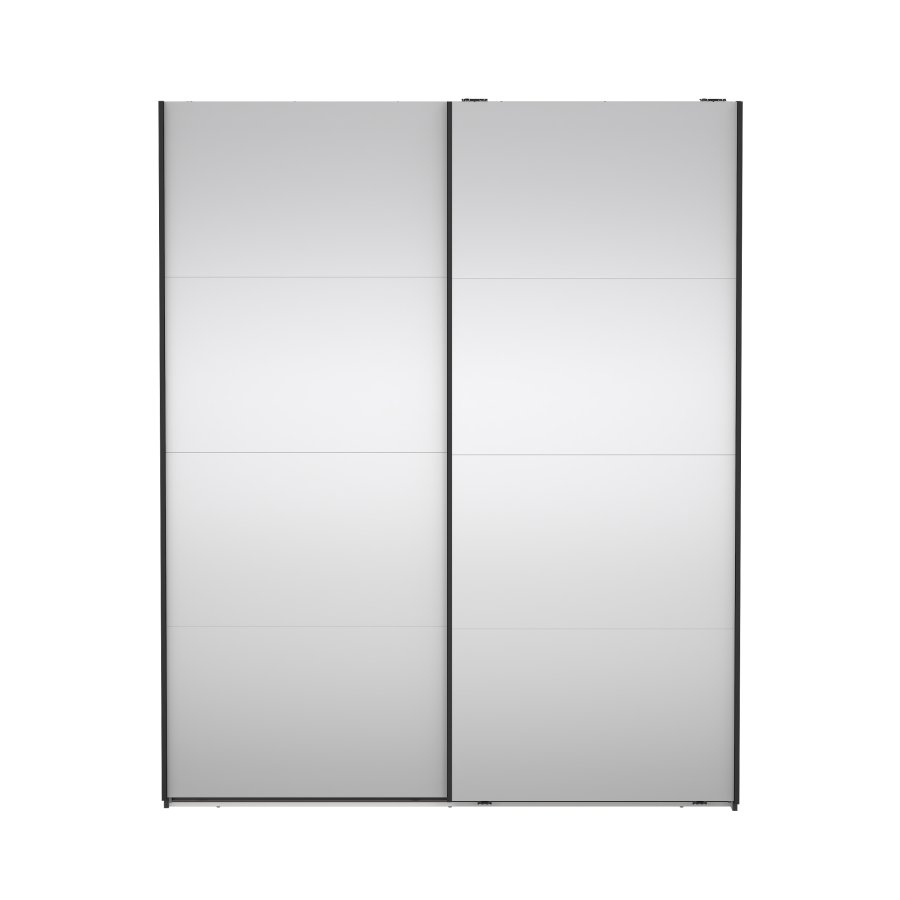 TVILUM Bergamo Garderob med 2 skjutd&ouml;rrar och spegel 180 x 220 cm - Paket